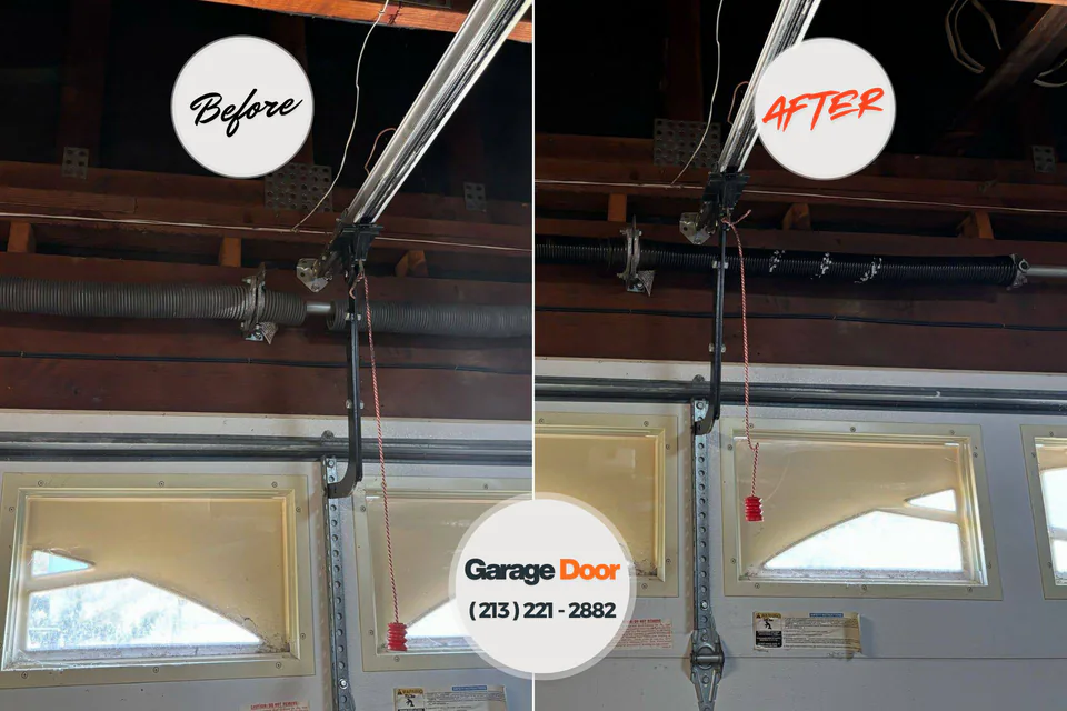 Before and after: garage door repair Eldorado at Santa Fe, NM